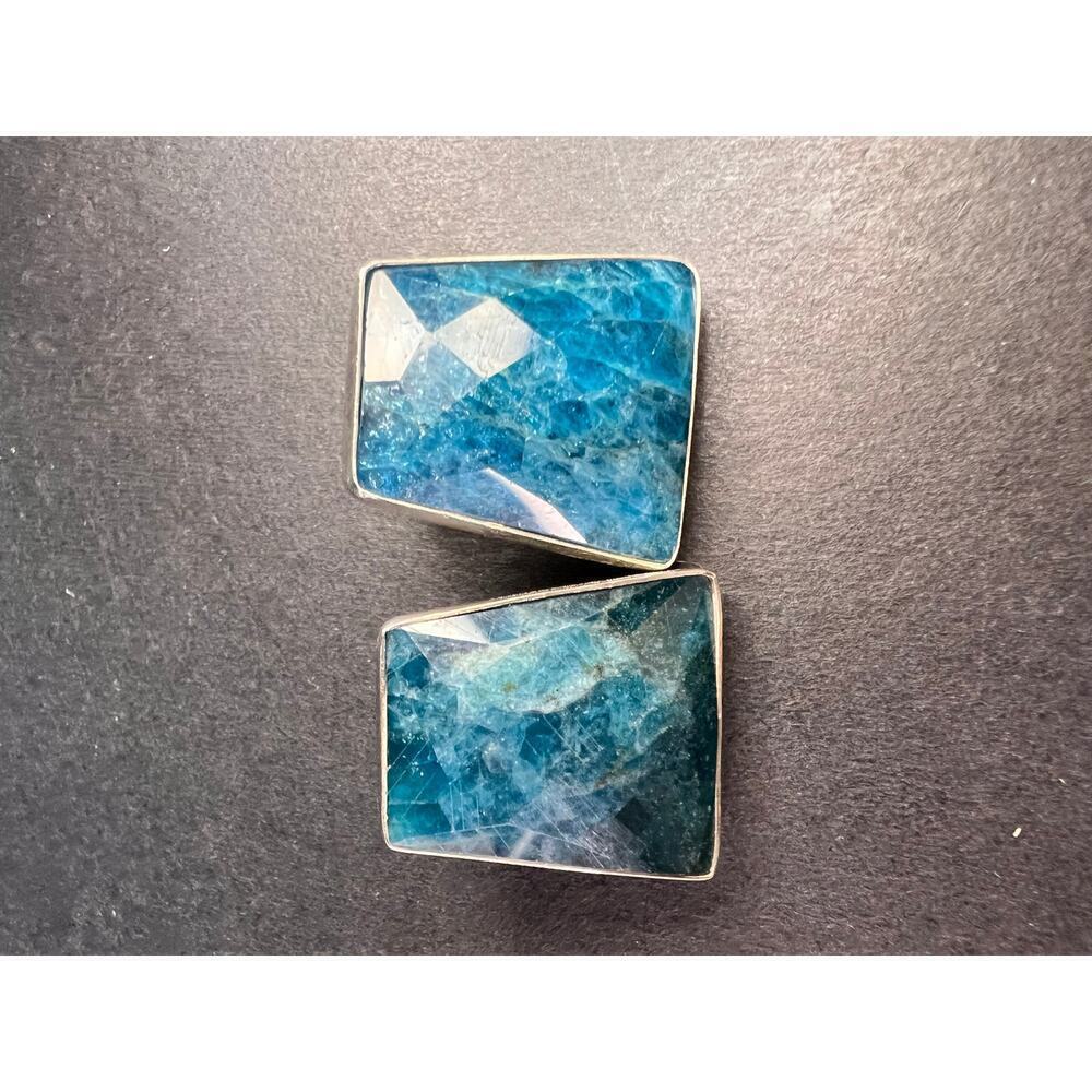 NEW Jay King blue apatite geometric sterling silver earrings - Picture 10 of 16